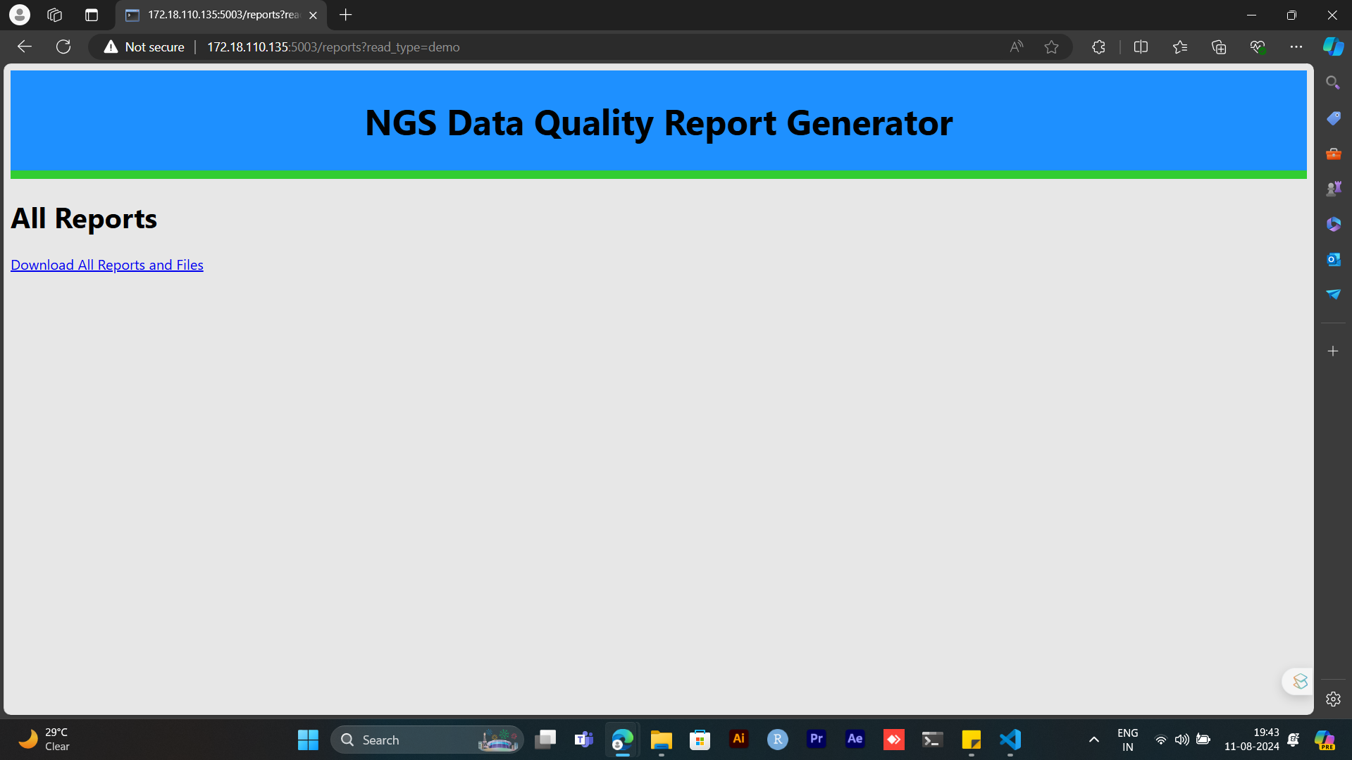 Download Reports Page - Step 2